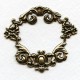 Elegant Rococo Floral Framework Oxidized Brass