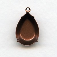 Pear Shape Pendant Settings Oxidized Copper 18x13mm (12)
