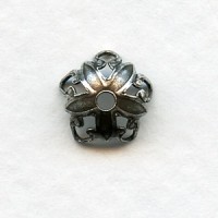 Open Tip Petals Bead Caps 8mm Oxidized Silver (12)