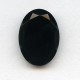 ^Jet Glass Oval Unfoiled Jewelry Stone 30x22mm