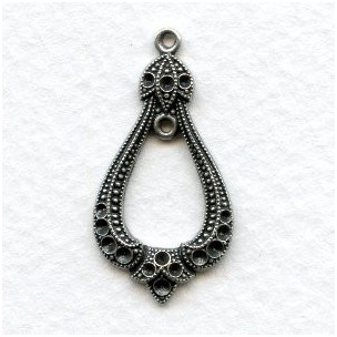 Exceptional Pendant with Rhinestone Settings Oxidized Silver (1)
