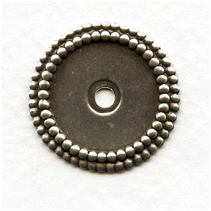 Double Beaded Edge Setting 18mm Oxidized Silver