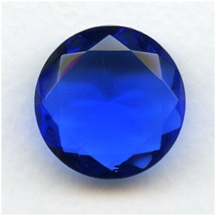 Sapphire Glass Round 25mm Unfoiled Jewelry Stone (1)