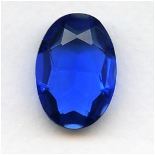 Sapphire Glass Oval Unfoiled Jewelry Stone 25x18mm (1)