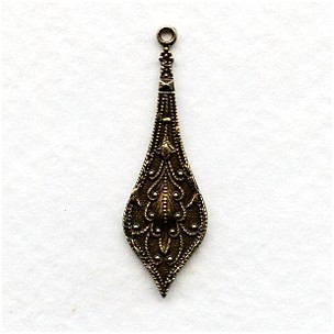 Embossed Pendant Solid Oxidized Brass 32mm (4)