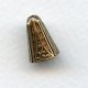 Fancy Oxidized Brass Bead Cone Caps 10mm (6)
