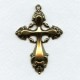 Ornate 47mm Cross Pendant Oxidized Brass (1)