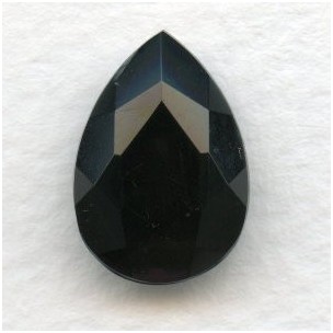 ^Jet Glass Pear Shape Glass Stone 18x13mm