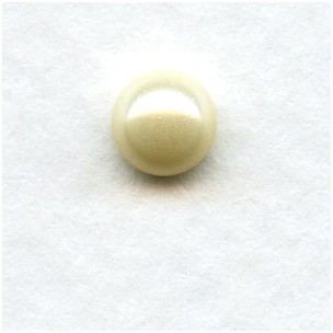 Glass Based 5mm Pearl Cabochons Round Creme (12)