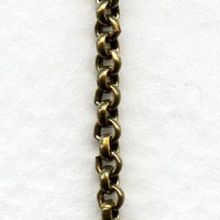 Tiny Rolo Chain Smooth 2mm Links Antique Gold (3 ft)