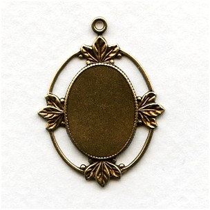 Floating Leaves Settings 18x13mm Oxidized Brass (4)