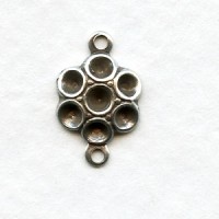 Connector to Hold Rhinestones Oxidized Silver (12)