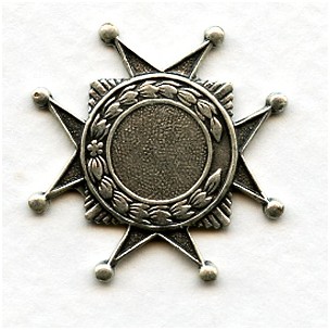 Medallion Crest 10mm Setting Oxidized Silver (3)