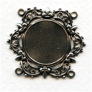 Connector Settings 4 Loops 18mm Oxidized Silver Filigree (3)