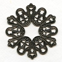 Dramatic Ribbons Round Flat Oxidized Silver 62mm (1)