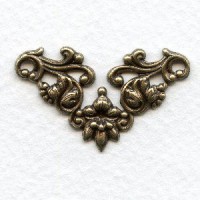 Leaves and Vines Oxidized Brass Floral Connector 36mm (6)