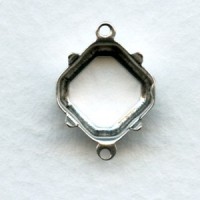 Square Octagon 10mm Setting Connectors Oxidized Silver (12)