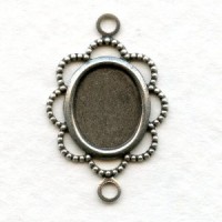 Filigree Setting Connector 10x8mm Oxidized Silver (12)
