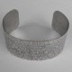 Floral Embossed Oxidized Silver Cuff 29mm