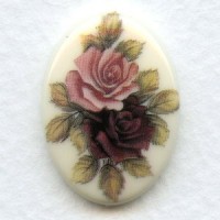Victorian Style Floral Painting 25x18mm (1)
