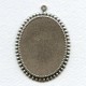 Setting Base with Pendant Loop Oxidized Silver 40x30mm