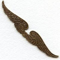 Wings Stampings Solid Back 90mm Oxidized Brass (2)