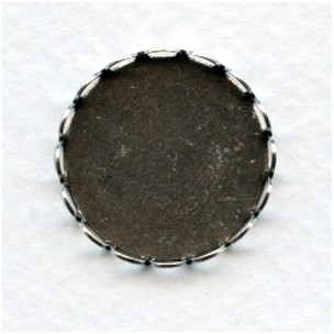 Lace Edge Settings 20mm Round Oxidized Silver (6)