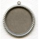 Round 25mm Rope Edge Settings Oxidized Silver (6)