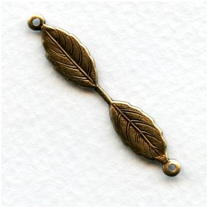 ^Double Leaf Fold Over Bail with Loops Oxidized Brass (6)