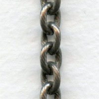 Textured Cable Chain Antique Silver 8x7mm Links