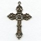 Ornate Cross Pendant Oxidized Silver (1)