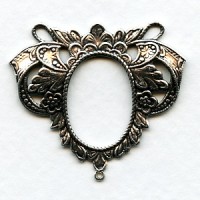 Elegant Romantic Three Loop Connectors Oxidized Silver (4)