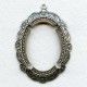 Floral Beaded Edge Setting 30x22mm Oxidized Silver (1)