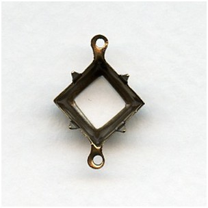 Square 10mm Setting Connectors Oxidized Brass (12)