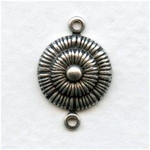 Button Detail Connectors Oxidized Silver 20mm (12)