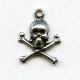 Skull and Crossbones Oxidized Silver with Loop (12)