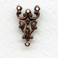 Gothic Style Three Strand Connector Oxidized Copper