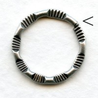 Detailed Flat Jump Ring 20mm Oxidized Silver (6)