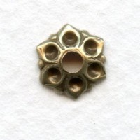 Bead Caps Hold Rhinestones Oxidized Brass 8mm (12)