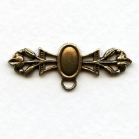 Floral Detail Bar Element with Loop Oxidized Brass 35mm (1)