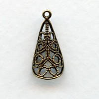Filigree Cone With A Loop Oxidized Brass (4)