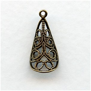 Filigree Cone With A Loop Oxidized Brass (4)