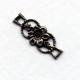 Floral Detail Connector Oxidized Brass for 2mm Flat Back Stones (4)