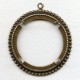 Beaded Edge Setting 38mm Oxidized Brass (1)