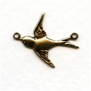 Flying West Bird Connectors Oxidized Brass (6)