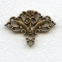 Ornate Connector Old World Solid Oxidized Brass (1)