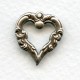 Fancy Heart Pendant Oxidized Silver 18mm (12)