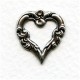 ^Fancy Heart Pendant with Hole Oxidized Silver 18mm (12)