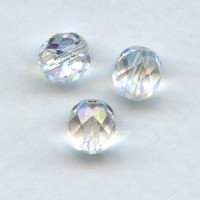 Crystal AB Round Faceted Beads 8mm