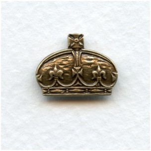 Elegant Crown Stampings Oxidized Brass (3)